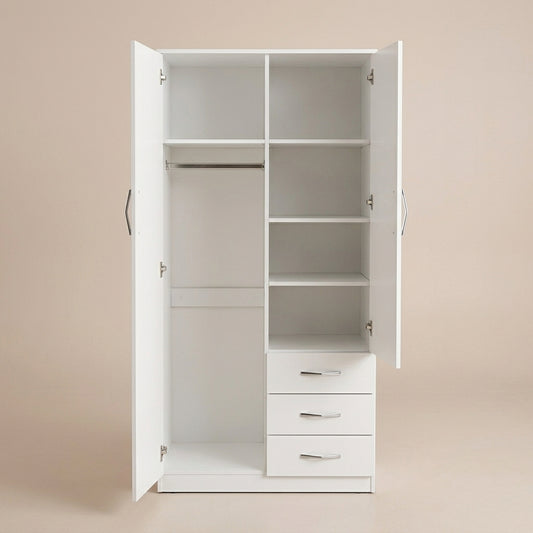 2 Door Wardrobe with Mirror & 3 Drawers โ Bedroom Furniture
